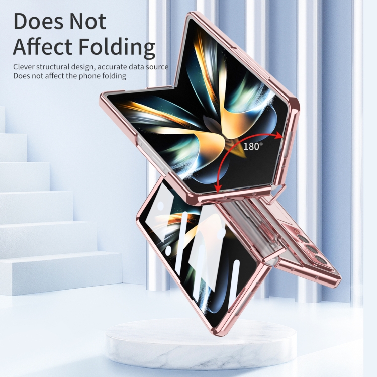 For Samsung Galaxy Z Fold4 Phantom Series Integrated Folding Phone Case(Rose Gold)