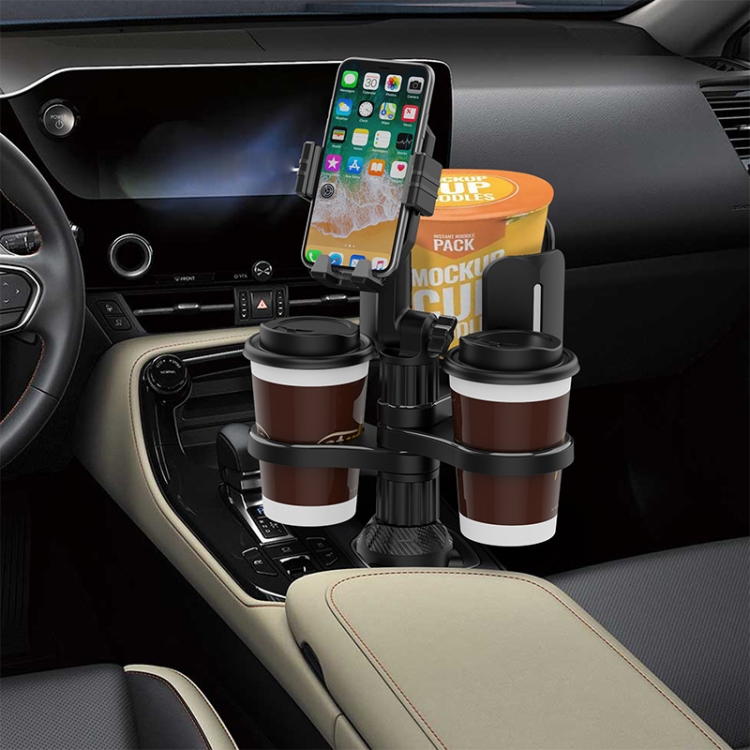 A04 Car Drink Water Cup Mobile Phone Holder(Grey)