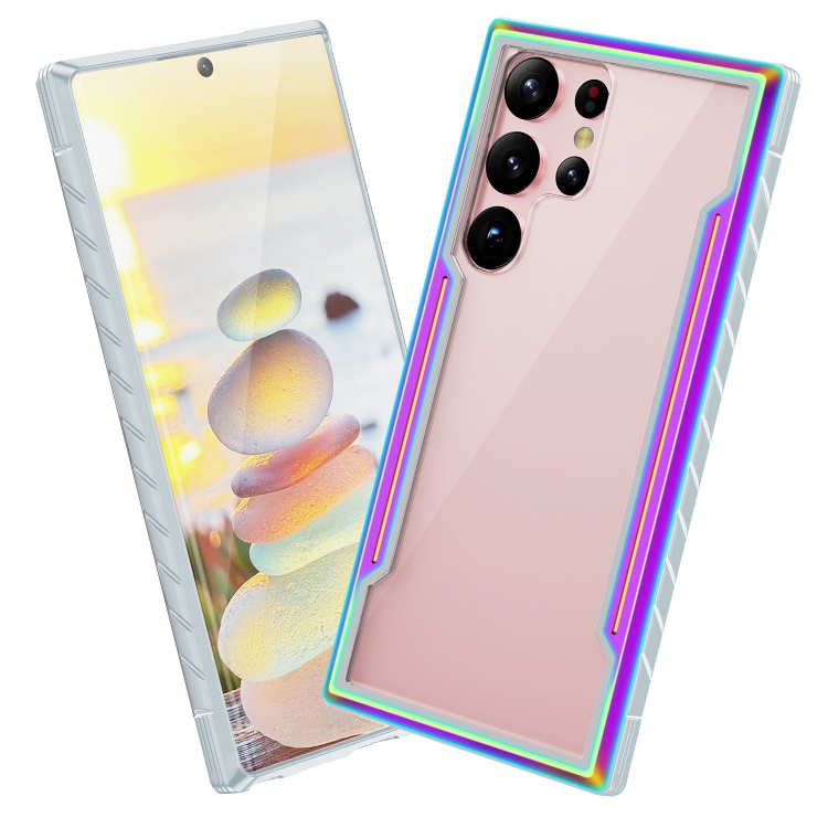 For Samsung Galaxy S23+ 5G Defender Metal Clear PC Soft TPU Phone Case(Colorful) For Samsung Galaxy S23+ 5G Defender Metal Clear PC Soft TPU Phone Case(Colorful)