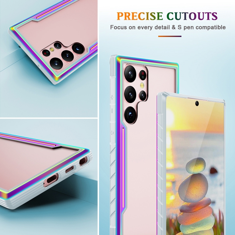 For Samsung Galaxy S23+ 5G Defender Metal Clear PC Soft TPU Phone Case(Colorful) For Samsung Galaxy S23+ 5G Defender Metal Clear PC Soft TPU Phone Case(Colorful)