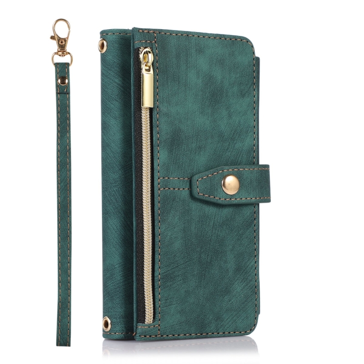 For iPhone SE 2022 / 2020 / 7 / 8 Dream 9-Card Wallet Zipper Bag Leather Phone Case(Green) For iPhone SE 2022 / 2020 / 7 / 8 Dream 9-Card Wallet Zipper Bag Leather Phone Case(Green)