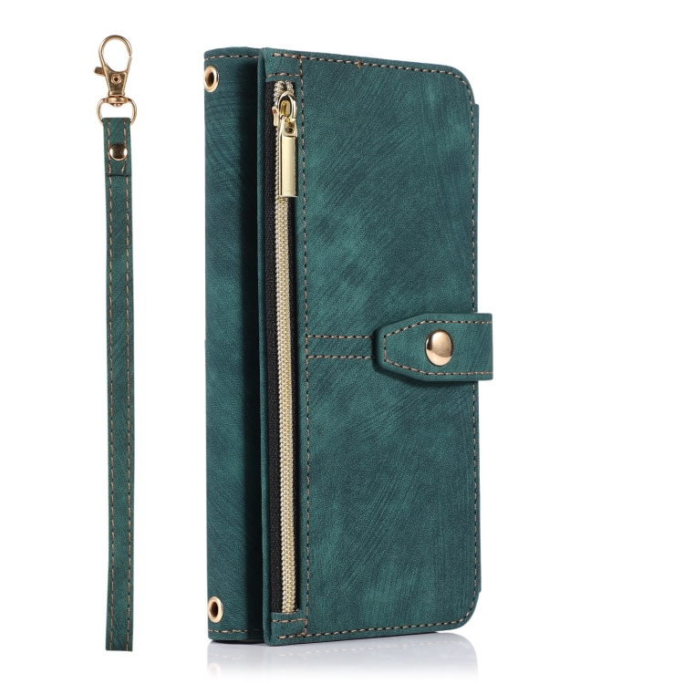 For Samsung Galaxy S21 5G Dream 9-Card Wallet Zipper Bag Leather Phone Case(Green) For Samsung Galaxy S21 5G Dream 9-Card Wallet Zipper Bag Leather Phone Case(Green)