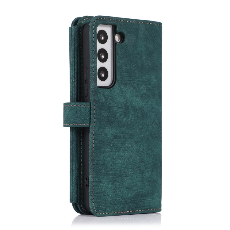 For Samsung Galaxy S21 5G Dream 9-Card Wallet Zipper Bag Leather Phone Case(Green) For Samsung Galaxy S21 5G Dream 9-Card Wallet Zipper Bag Leather Phone Case(Green)