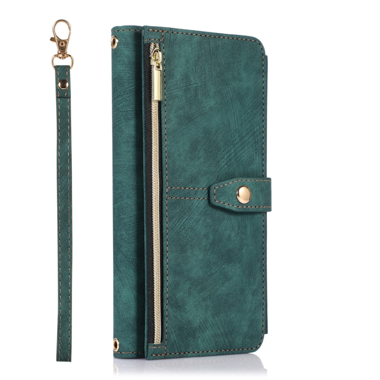 For Samsung Galaxy S21 Ultra 5G Dream 9-Card Wallet Zipper Bag Leather Phone Case(Green) For Samsung Galaxy S21 Ultra 5G Dream 9-Card Wallet Zipper Bag Leather Phone Case(Green)