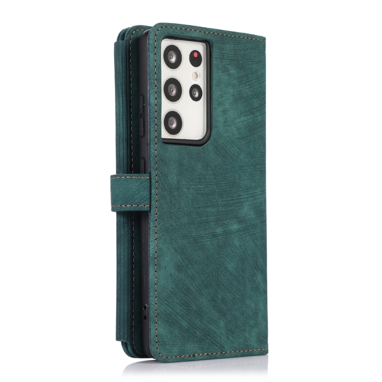 For Samsung Galaxy S21 Ultra 5G Dream 9-Card Wallet Zipper Bag Leather Phone Case(Green) For Samsung Galaxy S21 Ultra 5G Dream 9-Card Wallet Zipper Bag Leather Phone Case(Green)