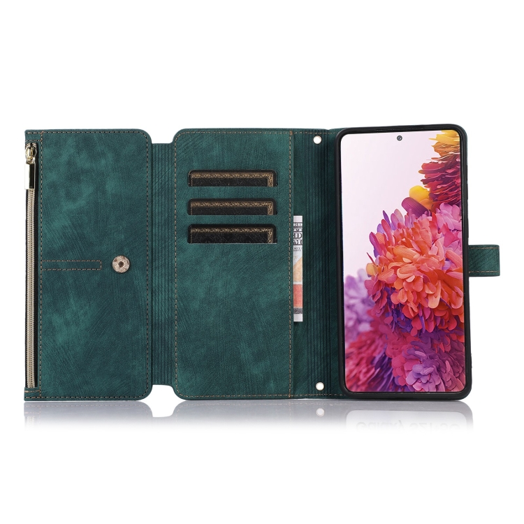 For Samsung Galaxy S20 FE Dream 9-Card Wallet Zipper Bag Leather Phone Case(Green) For Samsung Galaxy S20 FE Dream 9-Card Wallet Zipper Bag Leather Phone Case(Green)