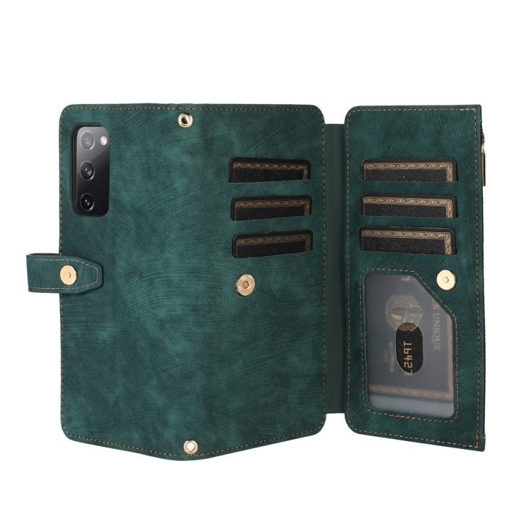 For Samsung Galaxy S20 FE Dream 9-Card Wallet Zipper Bag Leather Phone Case(Green) For Samsung Galaxy S20 FE Dream 9-Card Wallet Zipper Bag Leather Phone Case(Green)