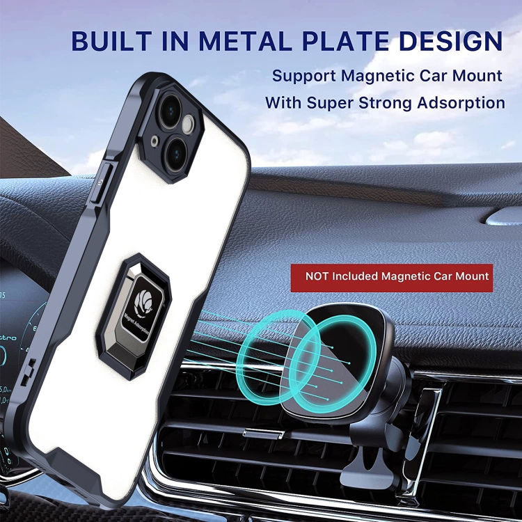 For iPhone 14 Plus Armor Shockproof Magnetic Ring Phone Case(Red) For iPhone 14 Plus Armor Shockproof Magnetic Ring Phone Case(Red)