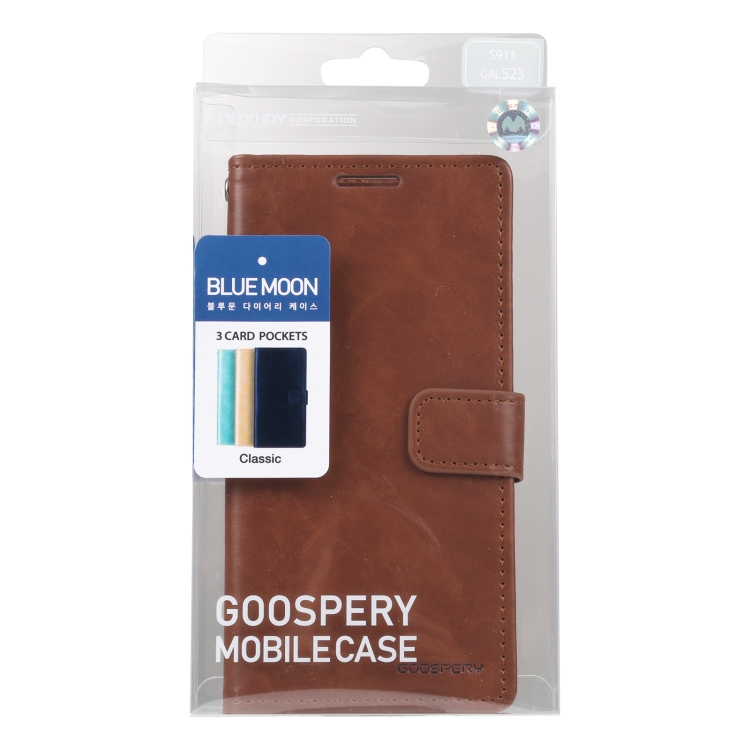 For Samsung Galaxy S23 5G GOOSPERY BLUE MOON Crazy Horse Texture Leather Phone Case(Brown) For Samsung Galaxy S23 5G GOOSPERY BLUE MOON Crazy Horse Texture Leather Phone Case(Brown)