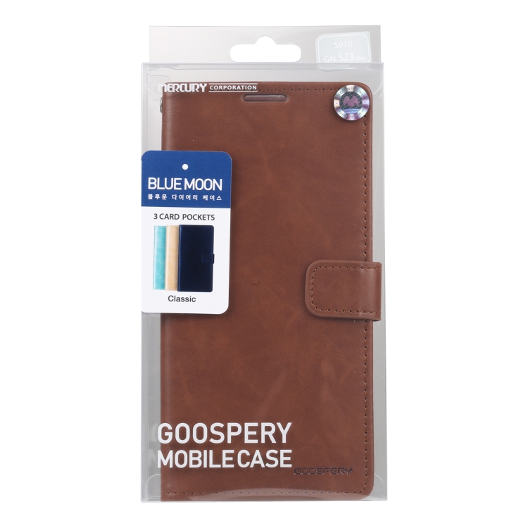 For Samsung Galaxy S23 Ultra 5G GOOSPERY BLUE MOON Crazy Horse Texture Leather Phone Case(Brown) For Samsung Galaxy S23 Ultra 5G GOOSPERY BLUE MOON Crazy Horse Texture Leather Phone Case(Brown)