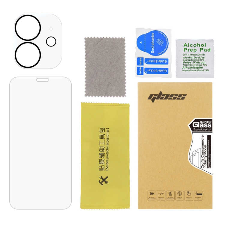 For iPhone 12 mini 2pcs 0.26mm 9H 2.5D Tempered Glass Screen Film with 2pcs Lens Protector For iPhone 12 mini 2pcs 0.26mm 9H 2.5D Tempered Glass Screen Film with 2pcs Lens Protector