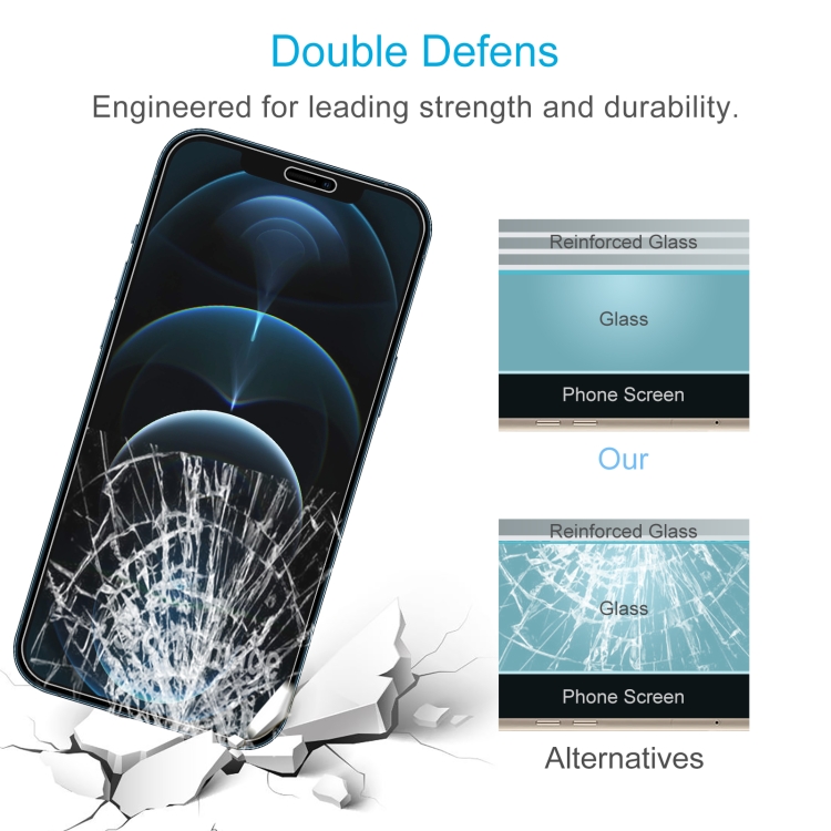 For iPhone 12 Pro 2pcs 0.26mm 9H 2.5D Tempered Glass Screen Film with 2pcs Lens Protector For iPhone 12 Pro 2pcs 0.26mm 9H 2.5D Tempered Glass Screen Film with 2pcs Lens Protector