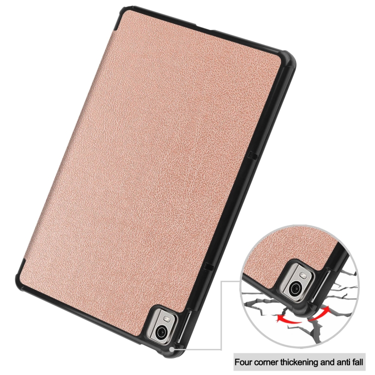  Accesorios para tablet Lenovo Tab P11 TB-J606F /Tab P11 5G,  funda de cuero inteligente con textura de custer tres plegables :  Electrónica