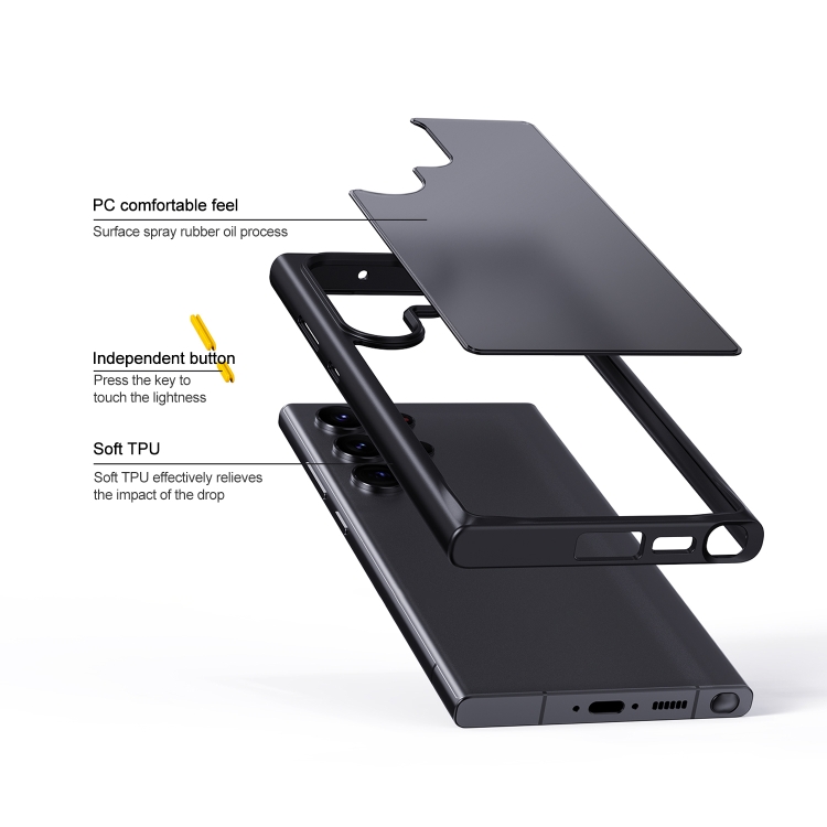 For Samsung Galaxy S23 Ultra 5G Skin Feel Shockproof Phone Case(Black) For Samsung Galaxy S23 Ultra 5G Skin Feel Shockproof Phone Case(Black)