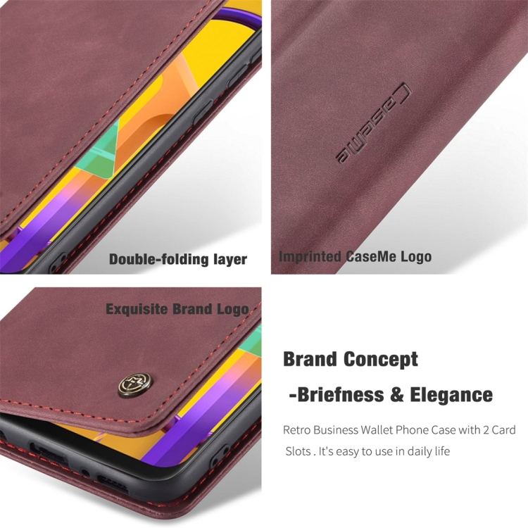 For Galaxy M30S / M21 CaseMe-013 Multifunctional Horizontal Flip Leather Case with Card Slot & Holder & Wallet(Wine Red) For Galaxy M30S / M21 CaseMe-013 Multifunctional Horizontal Flip Leather Case with Card Slot & Holder & Wallet(Wine Red)