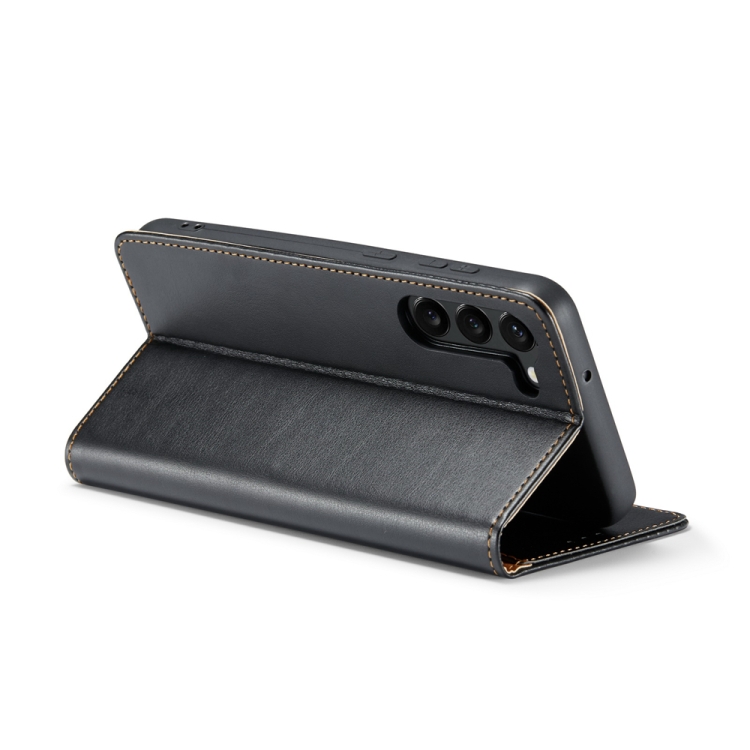 For Samsung Galaxy S23+ 5G Fierre Shann PU Genuine Leather Texture Leather Phone Case(Black) For Samsung Galaxy S23+ 5G Fierre Shann PU Genuine Leather Texture Leather Phone Case(Black)