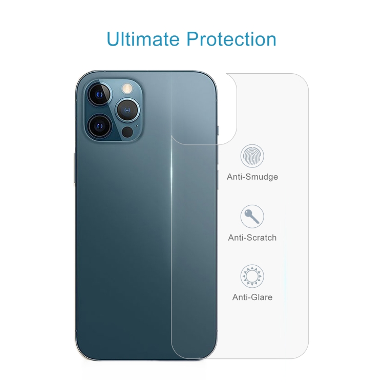For iPhone 12 Pro Max 9H 2.5D Half-screen Transparent Back Tempered Glass Film For iPhone 12 Pro Max 9H 2.5D Half-screen Transparent Back Tempered Glass Film