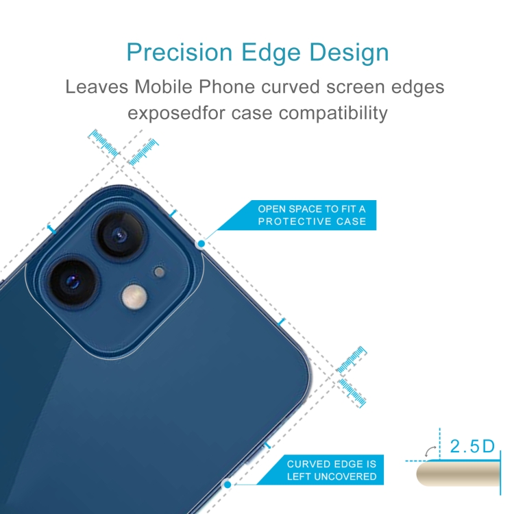 For iPhone 12 mini 9H 2.5D Half-screen Transparent Back Tempered Glass Film For iPhone 12 mini 9H 2.5D Half-screen Transparent Back Tempered Glass Film
