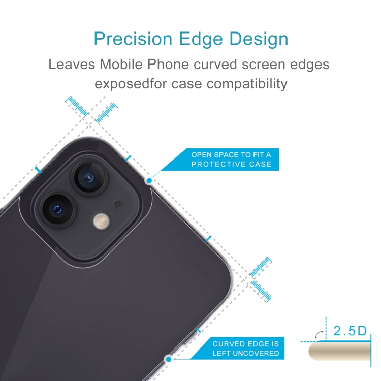 For iPhone 12 / 12 Pro 10pcs 9H 2.5D Half-screen Transparent Back Tempered Glass Film For iPhone 12 / 12 Pro 10pcs 9H 2.5D Half-screen Transparent Back Tempered Glass Film