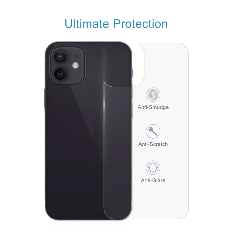For iPhone 12 / 12 Pro 10pcs 9H 2.5D Half-screen Transparent Back Tempered Glass Film For iPhone 12 / 12 Pro 10pcs 9H 2.5D Half-screen Transparent Back Tempered Glass Film