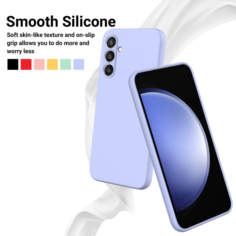 For Samsung Galaxy S24 FE 5G Color Liquid Silicone Phone Case(Purple) For Samsung Galaxy S24 FE 5G Color Liquid Silicone Phone Case(Purple)