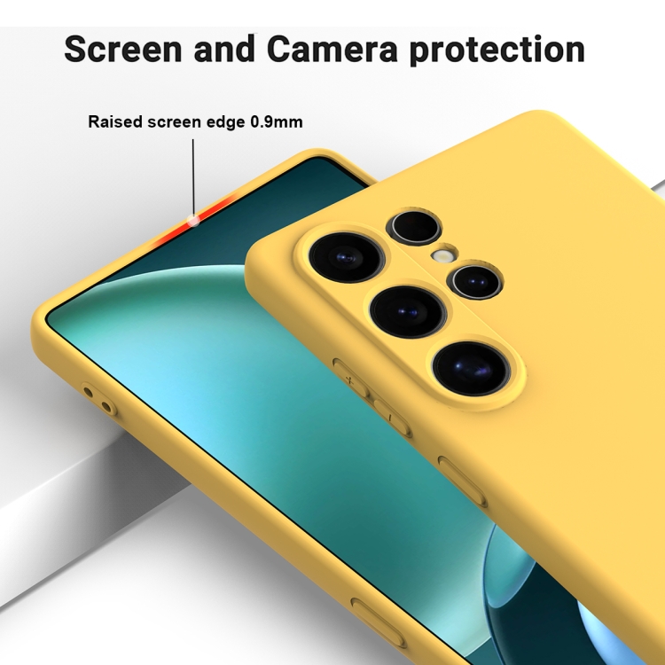 For Samsung Galaxy S25 Ultra Color Liquid Silicone Phone Case(Yellow) For Samsung Galaxy S25 Ultra Color Liquid Silicone Phone Case(Yellow)