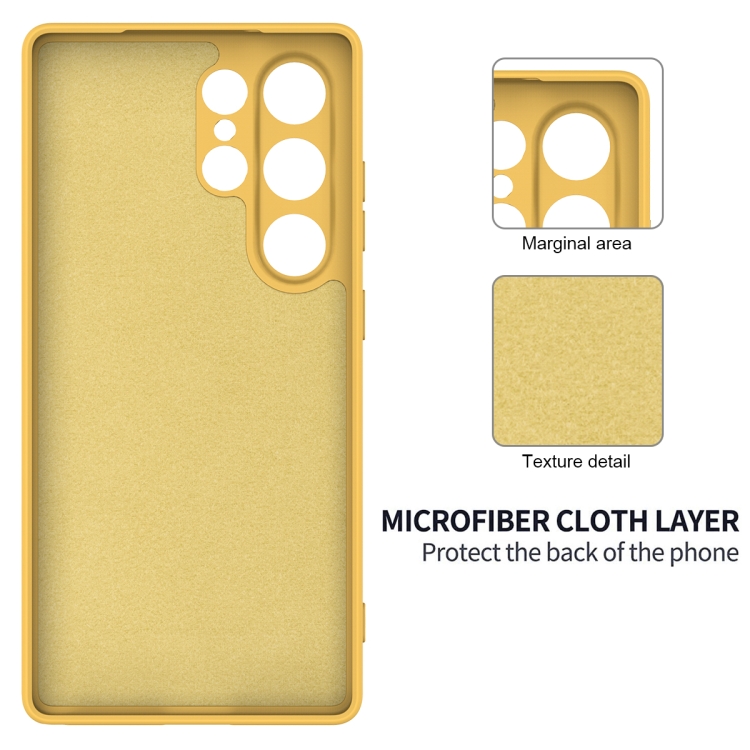 For Samsung Galaxy S25 Ultra Color Liquid Silicone Phone Case(Yellow) For Samsung Galaxy S25 Ultra Color Liquid Silicone Phone Case(Yellow)