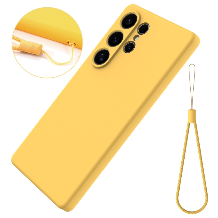 For Samsung Galaxy S25 Ultra Color Liquid Silicone Phone Case(Yellow) For Samsung Galaxy S25 Ultra Color Liquid Silicone Phone Case(Yellow)