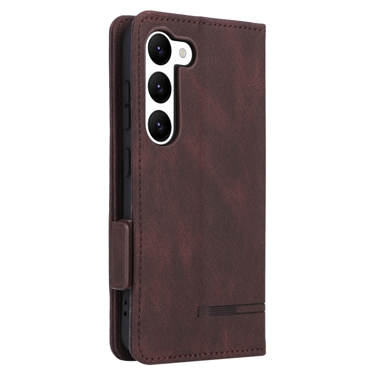 For Samsung Galaxy S23 5G Magnetic Clasp Leather Phone Case(Brown) For Samsung Galaxy S23 5G Magnetic Clasp Leather Phone Case(Brown)