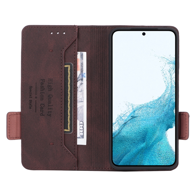 For Samsung Galaxy S23 5G Magnetic Clasp Leather Phone Case(Brown) For Samsung Galaxy S23 5G Magnetic Clasp Leather Phone Case(Brown)