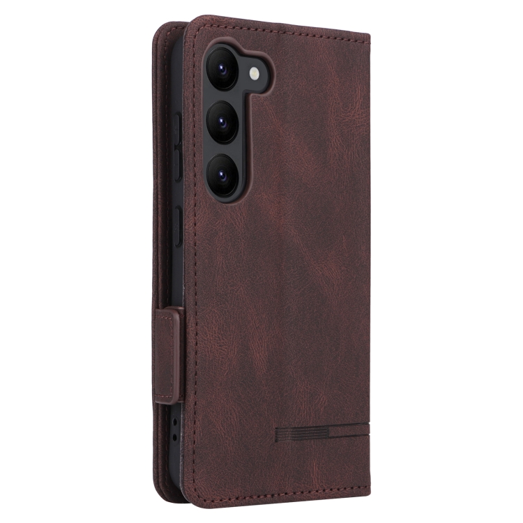 For Samsung Galaxy S23+ 5G Magnetic Clasp Leather Phone Case(Brown)
