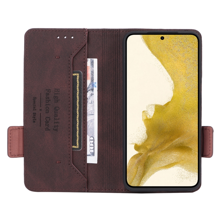 For Samsung Galaxy S23+ 5G Magnetic Clasp Leather Phone Case(Brown)