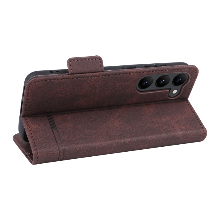 For Samsung Galaxy S23+ 5G Magnetic Clasp Leather Phone Case(Brown)