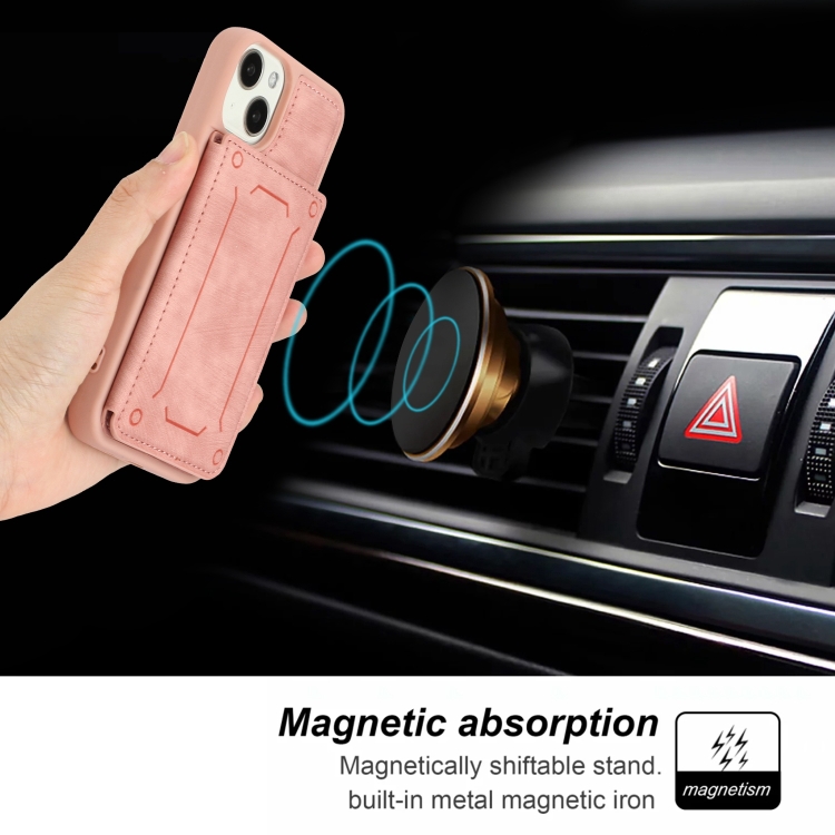 For iPhone 14 Plus Dream Magnetic Back Cover Card Wallet Phone Case(Pink) For iPhone 14 Plus Dream Magnetic Back Cover Card Wallet Phone Case(Pink)