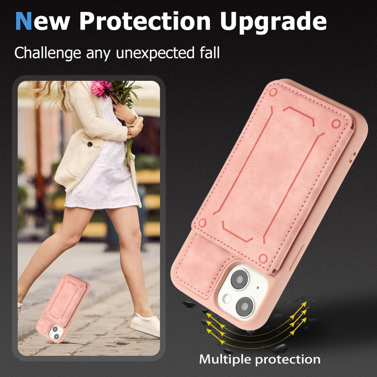 For iPhone 14 Plus Dream Magnetic Back Cover Card Wallet Phone Case(Pink) For iPhone 14 Plus Dream Magnetic Back Cover Card Wallet Phone Case(Pink)
