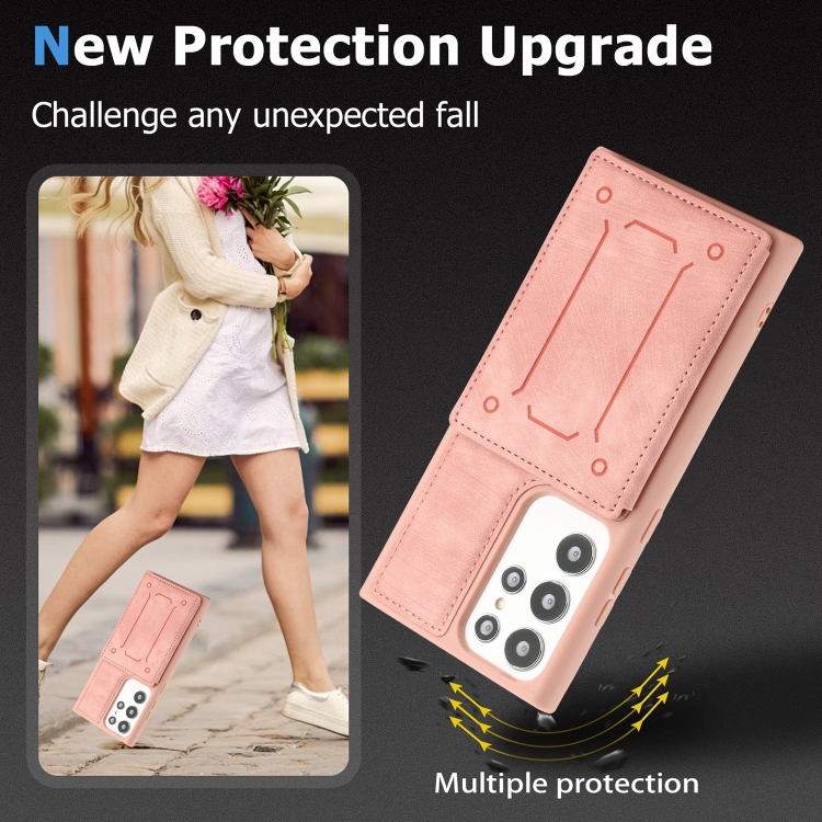 For Samsung Galaxy S23 Ultra 5G Dream Magnetic Back Cover Card Wallet Phone Case(Pink)