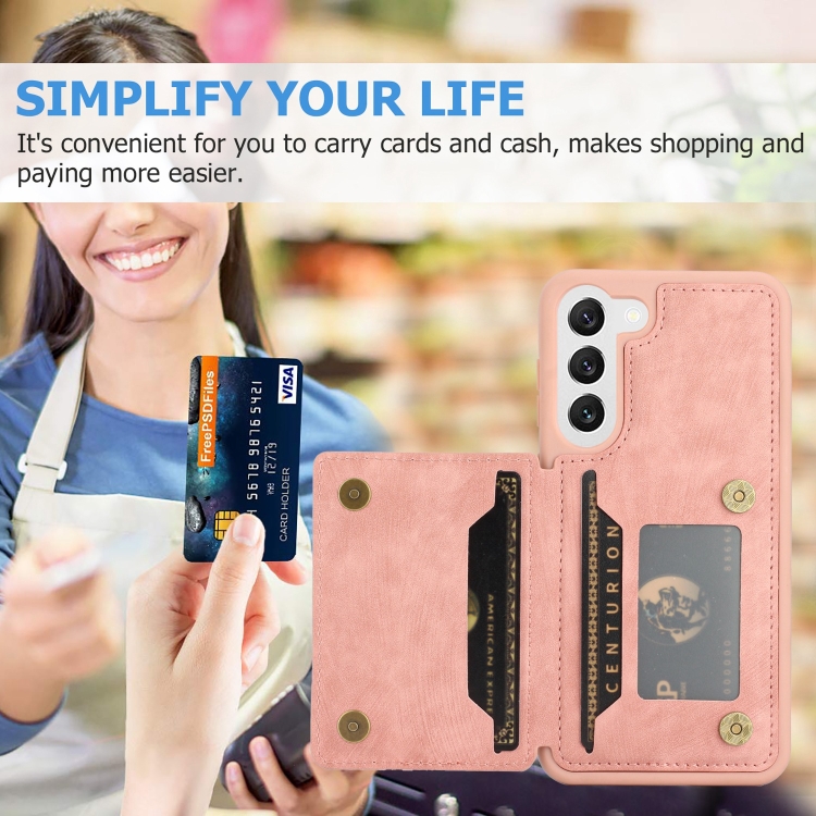 For Samsung Galaxy S22 5G Dream Magnetic Back Cover Card Wallet Phone Case(Pink) For Samsung Galaxy S22 5G Dream Magnetic Back Cover Card Wallet Phone Case(Pink)