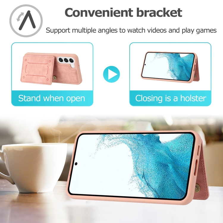 For Samsung Galaxy S22 5G Dream Magnetic Back Cover Card Wallet Phone Case(Pink) For Samsung Galaxy S22 5G Dream Magnetic Back Cover Card Wallet Phone Case(Pink)