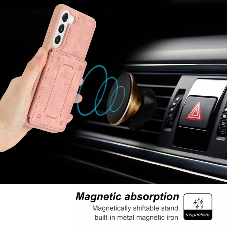 For Samsung Galaxy S22 5G Dream Magnetic Back Cover Card Wallet Phone Case(Pink) For Samsung Galaxy S22 5G Dream Magnetic Back Cover Card Wallet Phone Case(Pink)