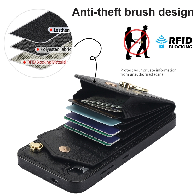 For Samsung Galaxy S24 5G Ring Holder RFID Card Slot Phone Case(Black) For Samsung Galaxy S24 5G Ring Holder RFID Card Slot Phone Case(Black)