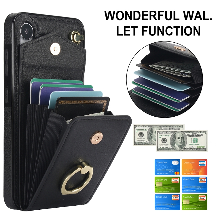 For Samsung Galaxy S24 5G Ring Holder RFID Card Slot Phone Case(Black) For Samsung Galaxy S24 5G Ring Holder RFID Card Slot Phone Case(Black)