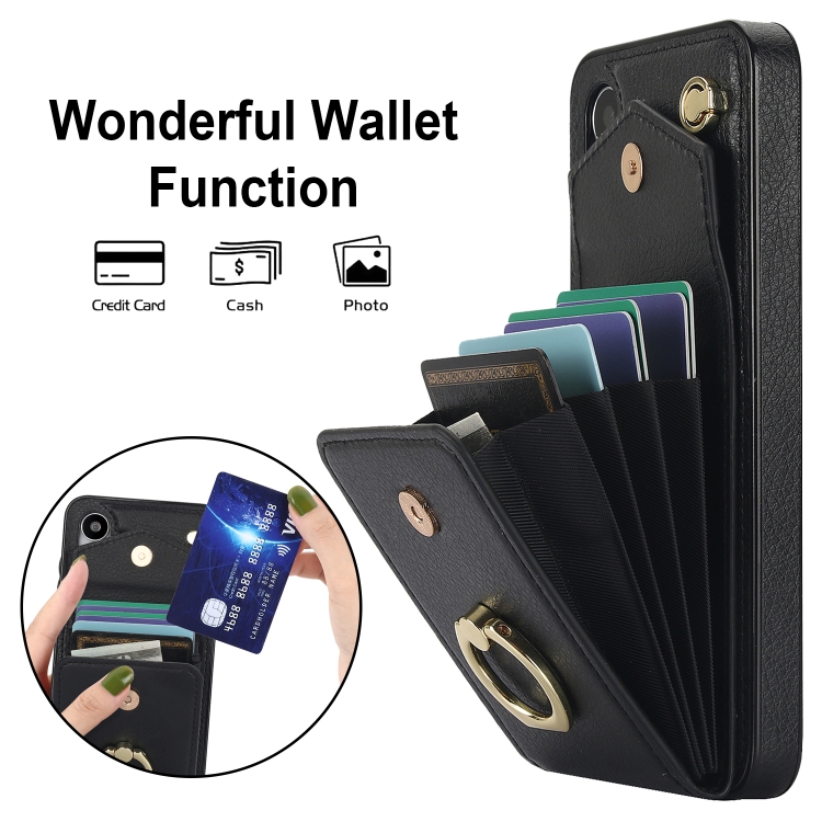 For Samsung Galaxy S24 5G Ring Holder RFID Card Slot Phone Case(Black) For Samsung Galaxy S24 5G Ring Holder RFID Card Slot Phone Case(Black)