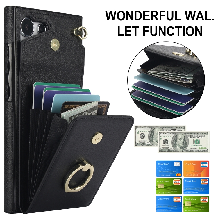 For Samsung Galaxy S24 Ultra 5G Ring Holder RFID Card Slot Phone Case(Black) For Samsung Galaxy S24 Ultra 5G Ring Holder RFID Card Slot Phone Case(Black)