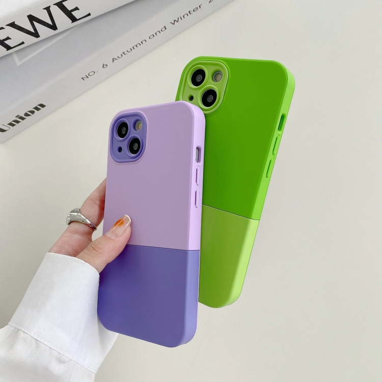 For iPhone 13 3 in 1 Liquid Silicone Phone Case(Black + Grey)