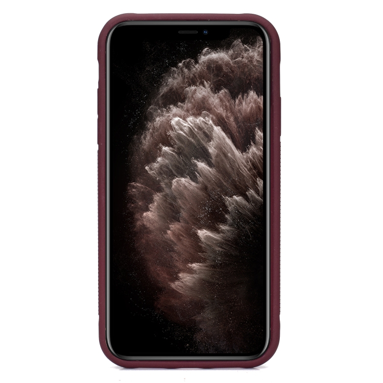 For iPhone 12 Skin Feel Wrist Holder Phone Case(Wine Red) For iPhone 12 Skin Feel Wrist Holder Phone Case(Wine Red)