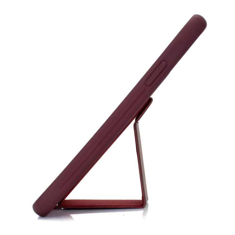 For iPhone 12 Skin Feel Wrist Holder Phone Case(Wine Red) For iPhone 12 Skin Feel Wrist Holder Phone Case(Wine Red)