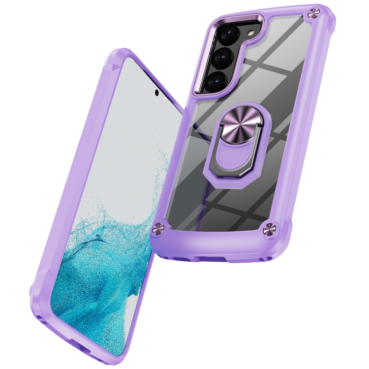 For Samsung Galaxy S23+ 5G TPU + PC Lens Protection Phone Case with Ring Holder(Purple) For Samsung Galaxy S23+ 5G TPU + PC Lens Protection Phone Case with Ring Holder(Purple)