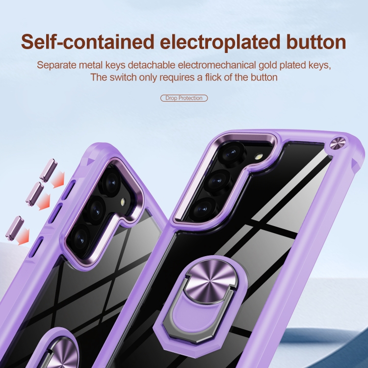 For Samsung Galaxy S23+ 5G TPU + PC Lens Protection Phone Case with Ring Holder(Purple) For Samsung Galaxy S23+ 5G TPU + PC Lens Protection Phone Case with Ring Holder(Purple)