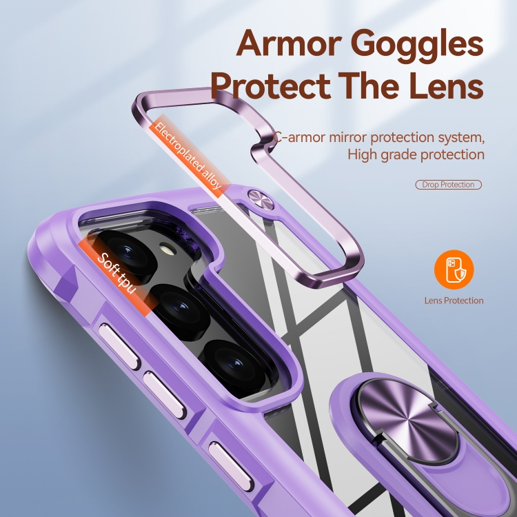 For Samsung Galaxy S23+ 5G TPU + PC Lens Protection Phone Case with Ring Holder(Purple) For Samsung Galaxy S23+ 5G TPU + PC Lens Protection Phone Case with Ring Holder(Purple)
