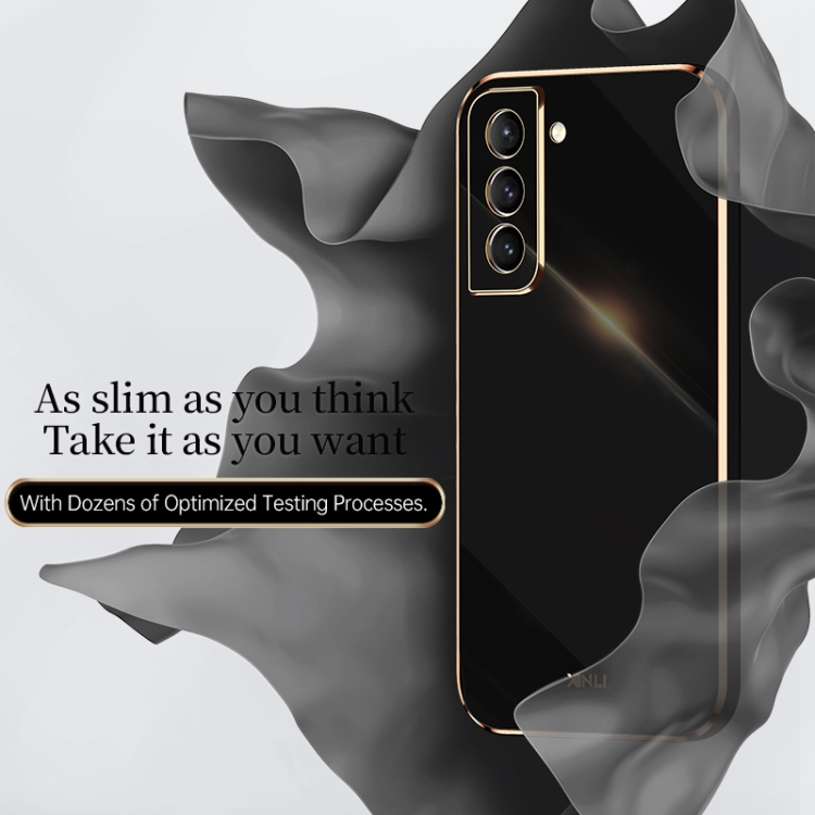 For Samsung Galaxy S21 Ultra 5G XINLI Straight Edge 6D Electroplate TPU Phone Case(Black)